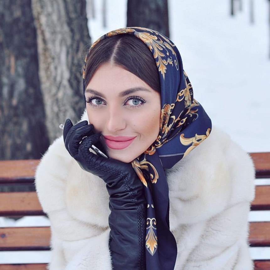 Тюрбан платок меховой
