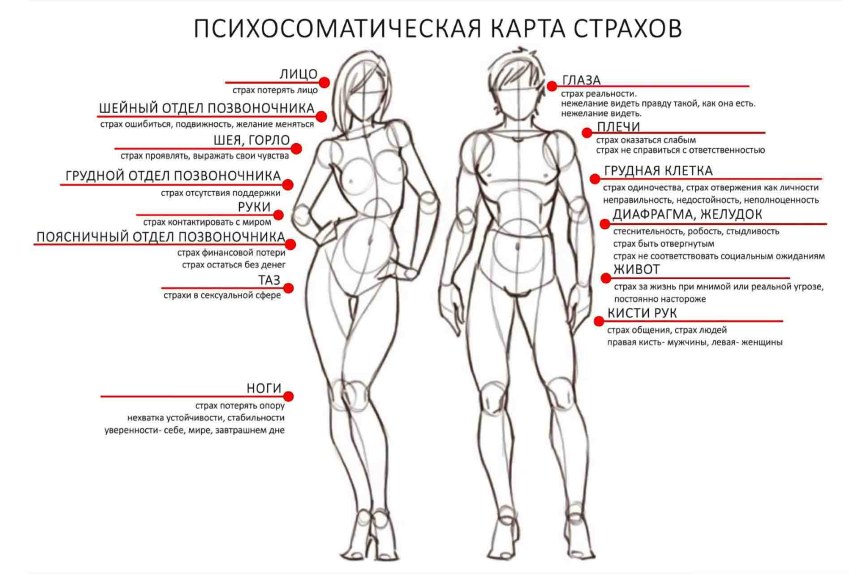 Телесная карта страхов психосоматика