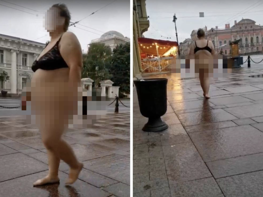 Прошлась голая по улице