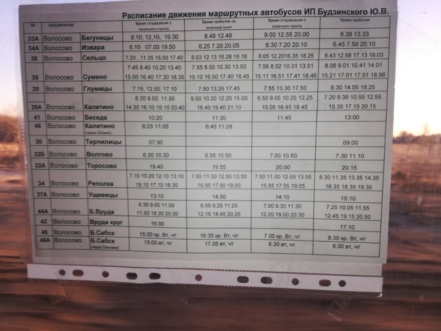 Расписание автобусов Санкт-Петербург Волосово 2020