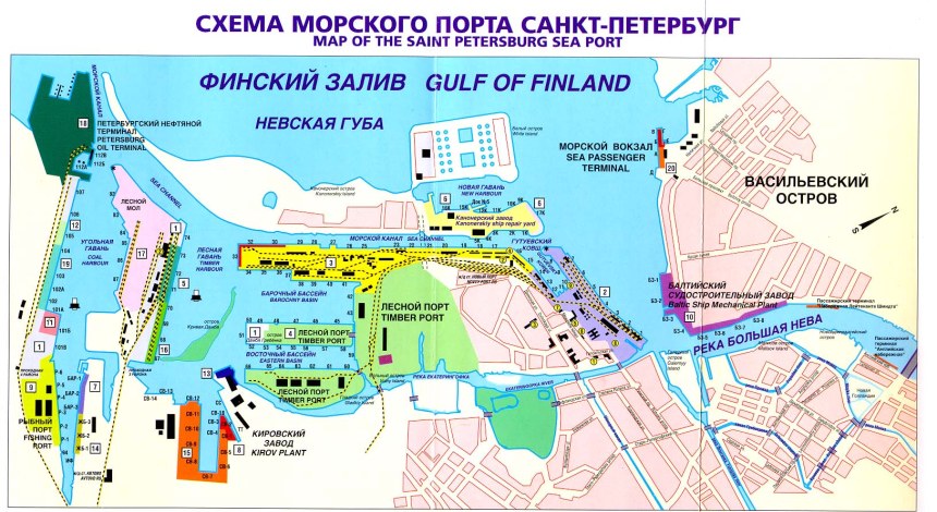 Большой морской порт СПБ карта