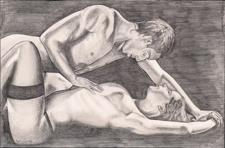 Эротический рисунок карандашом пара